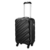 Cabin Max Tuscany 2.0 Superleichtes 2,4 kg ABS Hartschale Reisegepäck für in die Kabine; Handgepäck Koffer mit 4 Rollern (Schwarz)