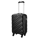 Cabin Max Tuscany 2.0 Superleichtes 2,4 kg ABS Hartschale Reisegepäck für in die Kabine; Handgepäck Koffer mit 4 Rollern (Schwarz)